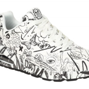 Skechers 183501 WBK UNO - PROCESS SKETCH Herren Sneakers Wei?/Schwarz