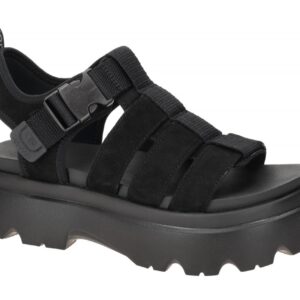 UGG 1152698 BLK Damen Sandalette CORA schwarz PU Plateau flexibel 5cm