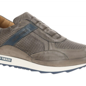 Galizio Torresi Herren Slipper 414040 70149 Grau - perla blu Echtleder Gummis...