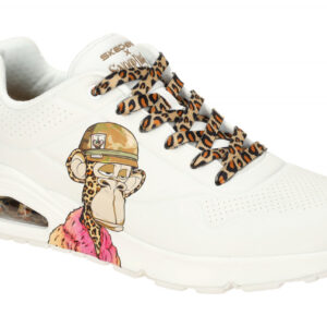Skechers 251014/WHT UNO DR.BOMBAY Sneakers, Herrenschuhe wei? mit Affen-Druck