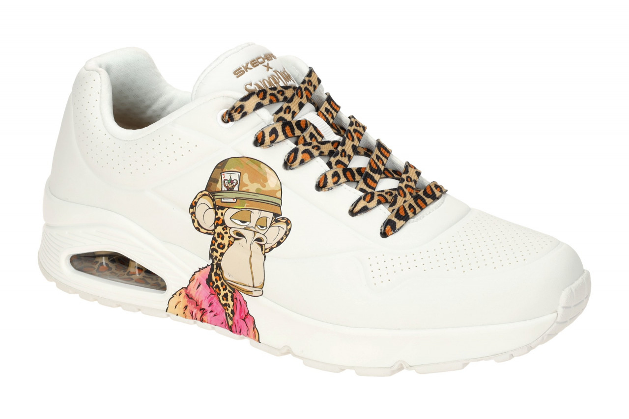 Skechers 251014/WHT UNO DR.BOMBAY Sneakers, Herrenschuhe wei? mit Affen-Druck 1 Skechers 251014/WHT UNO DR.BOMBAY Sneakers, Herrenschuhe wei? mit Affen-Druck