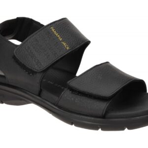 Panama Jack Herren Sandale RUSELL C1 negro - bequeme schwarze Echtleder-Sanda...