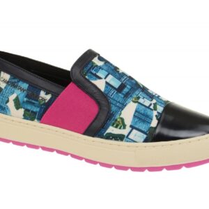 Geox D642QA Breeda - Camotartan Damen Slipper blau watersea/dark navy atmungs...