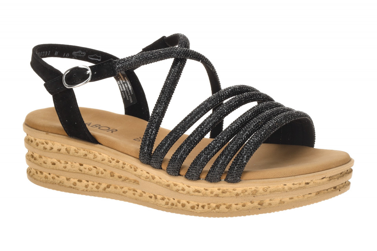 Gabor 84.555.87 Damen Sandalette Schwarz - Riemchen Plateau Keilabsatz 1 Gabor 84.555.87 Damen Sandalette Schwarz - Riemchen Plateau Keilabsatz