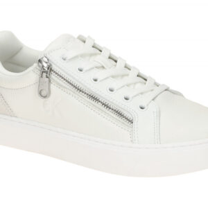 Calvin Klein Herren Sneakers YM01437 0K4 Wei? Triple Bright White - Laceup Zip