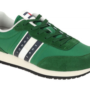 Tommy Hilfiger EM01351 L2P Herren Sneaker Gr?n Terrain Velourleder Textil Gum...