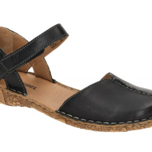 Josef Seibel Damen Sandale 79542 Schwarz Keilabsatz Klettverschluss