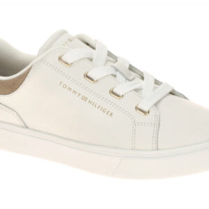 Tommy Hilfiger FW08816 YBL Damen Sneaker Wei? ecru/coastal taupe - Glattleder...