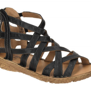 Josef Seibel Damen Sandalette IVY 06 Schwarz Riemchen Wedge Absatz Echtleder