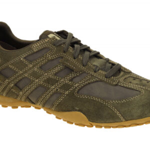 Geox U55MNB Sneakers Gr?n Military Velour-Synthetik Herrenschuhe