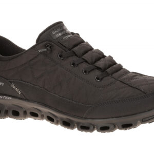 Skechers 104556 BBK GLIDE STEP - AT EASE Damen Slip-On Sneakers, Schwarz Uni