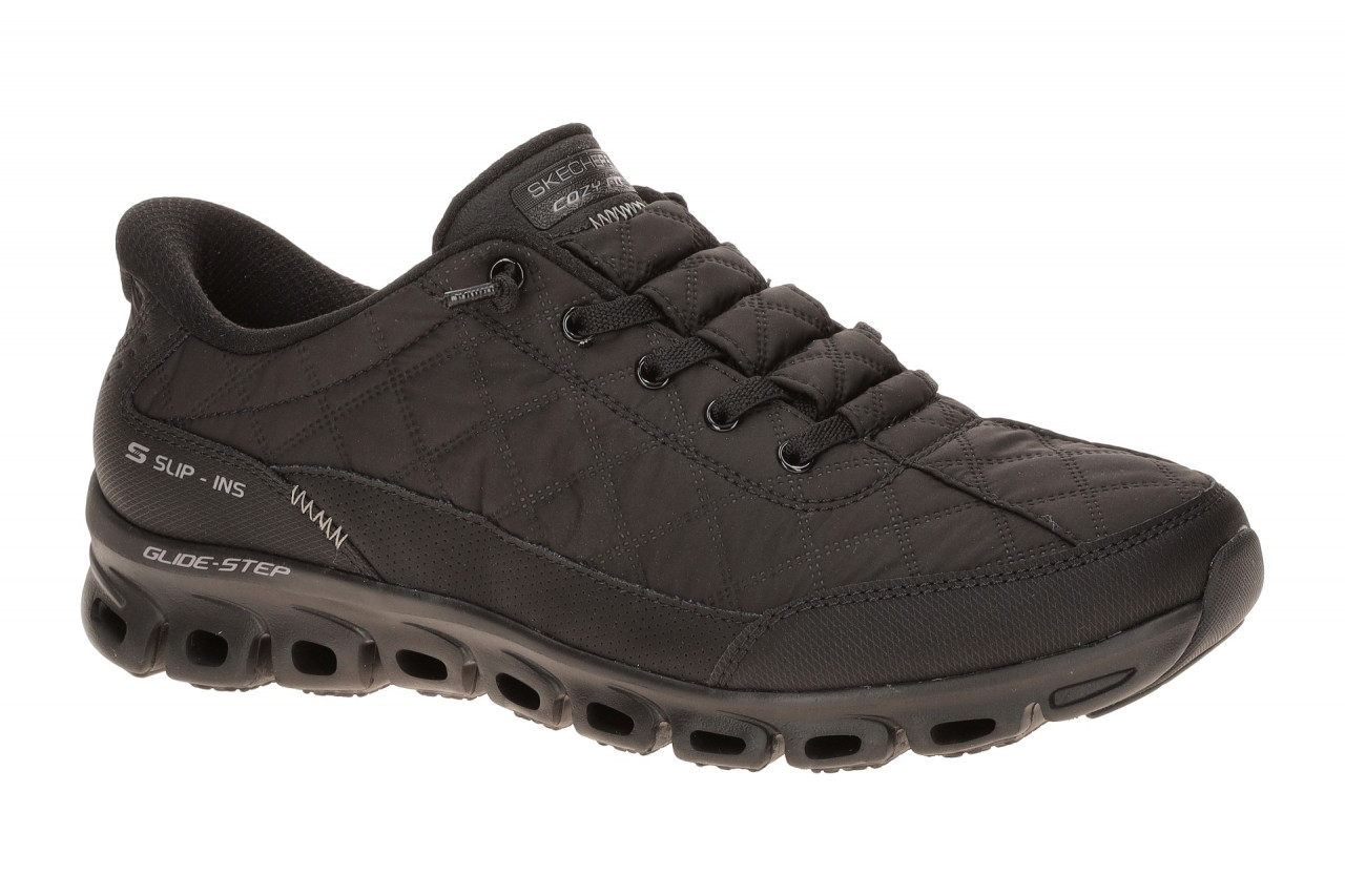 Skechers 104556 BBK GLIDE STEP - AT EASE Damen Slip-On Sneakers, Schwarz Uni 1 Skechers 104556 BBK GLIDE STEP - AT EASE Damen Slip-On Sneakers, Schwarz Uni