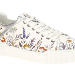 H?gl 3679 Steve Damenschuhe wei? bunter Blumen-Print Plateau Sneaker