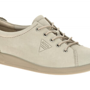 Ecco 206503 Soft 2.0 Lace Damenschuhe - grau pure cashmere Nubuck-leder