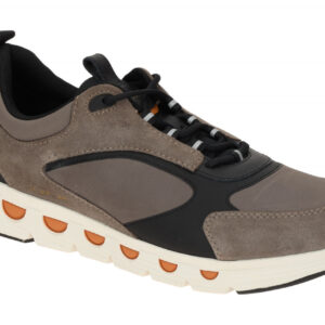 Geox U46HRA Herren Sneakers taupe grau/schwarz, leicht flexibel, Atmungsaktiv