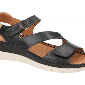 Pikolinos W7N-0931 black ALTEA Damen Keilsandalen schwarz Echtleder Klettvers...