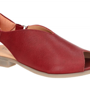 Think 788 Damen Sandale rot + hellgrau Blockabsatz G-Weite - KAMAA