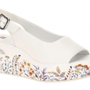 H?gl 2519 0299 Damen Sandale Loulou wei? Multi-Blumenmuster