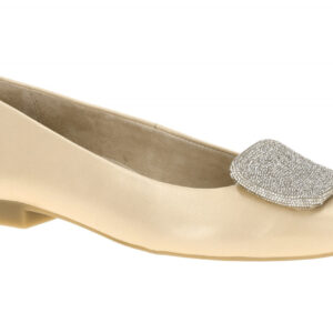 Paul Green Damen Ballerinas 1181-019 Beige Shell Echtleder Glitzer Slipper Bl...