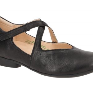 Think 564 Damenschuhe Schwarz Glattleder Mary Jane Klettverschluss