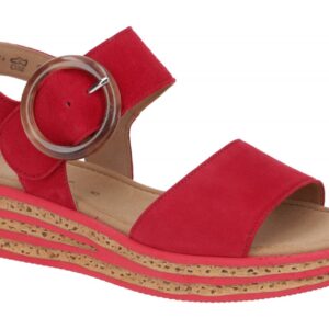 Gabor 64.550.15 Damen Sandalette Rubin Rot Keilabsatz Riemchen Sandalen