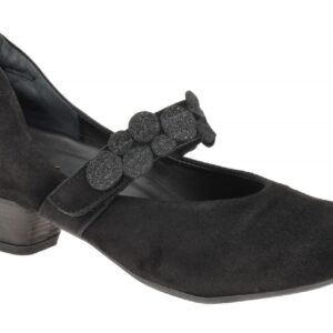 Think AIDA 3-000817-0000 Schwarz Damenschuhe Riemchen Pumps mit Glitter-Punkten