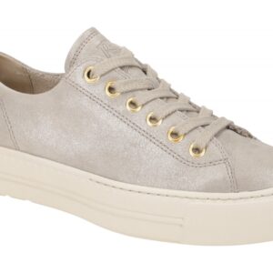 Paul Green Sneaker 4790-58 Grau Cachemire Glitzer Rund Super Soft Plateau 3cm