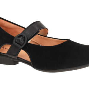 Think 1270 Schwarz Damenschuhe Mary Jane Ballerina mit Klettverschluss