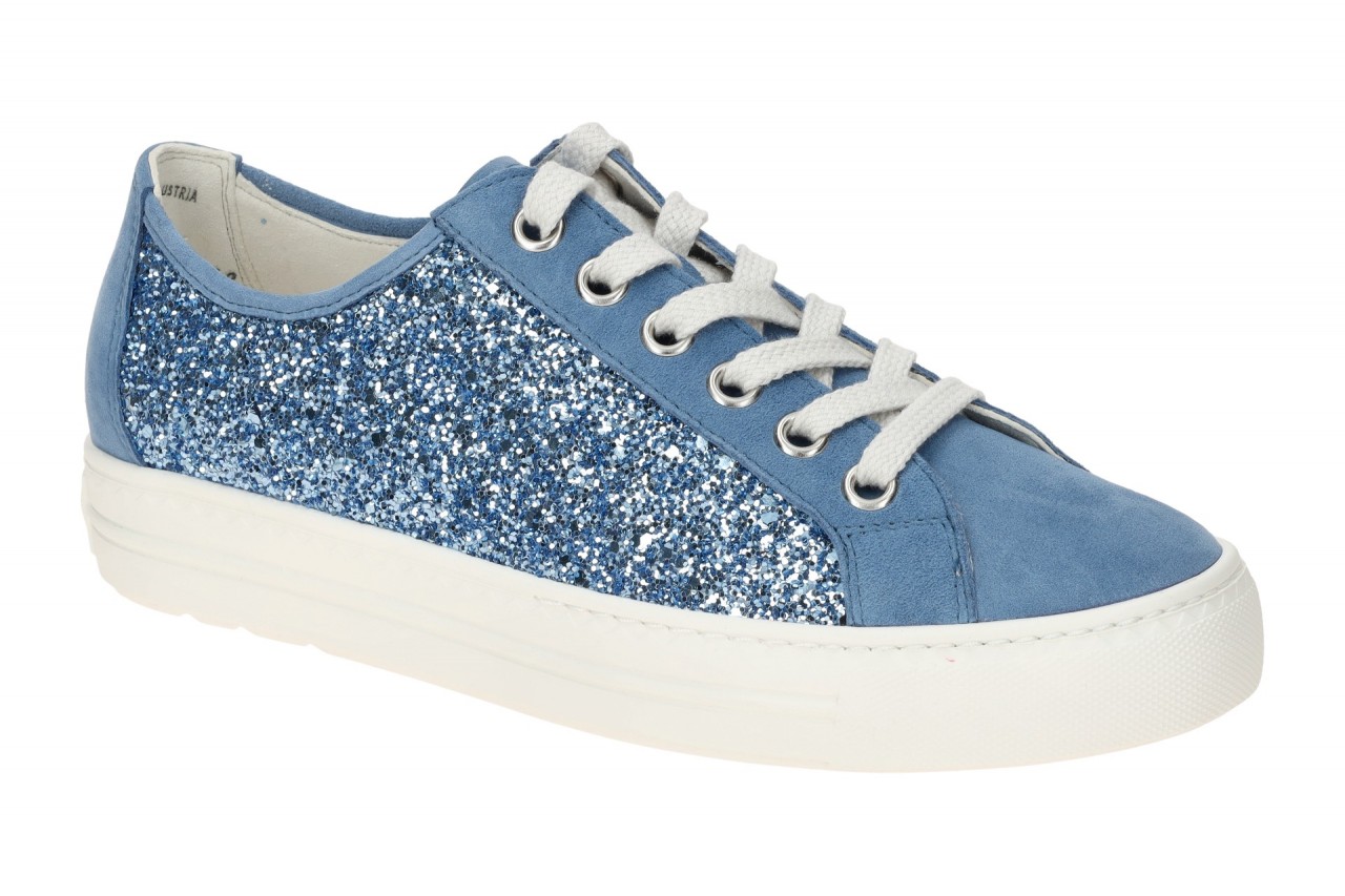Paul Green Damen Sneaker 5242-05x in Blau Denim mit Glitzer - Echtleder Velou... 1 Paul Green Damen Sneaker 5242-05x in Blau Denim mit Glitzer - Echtleder Velou...