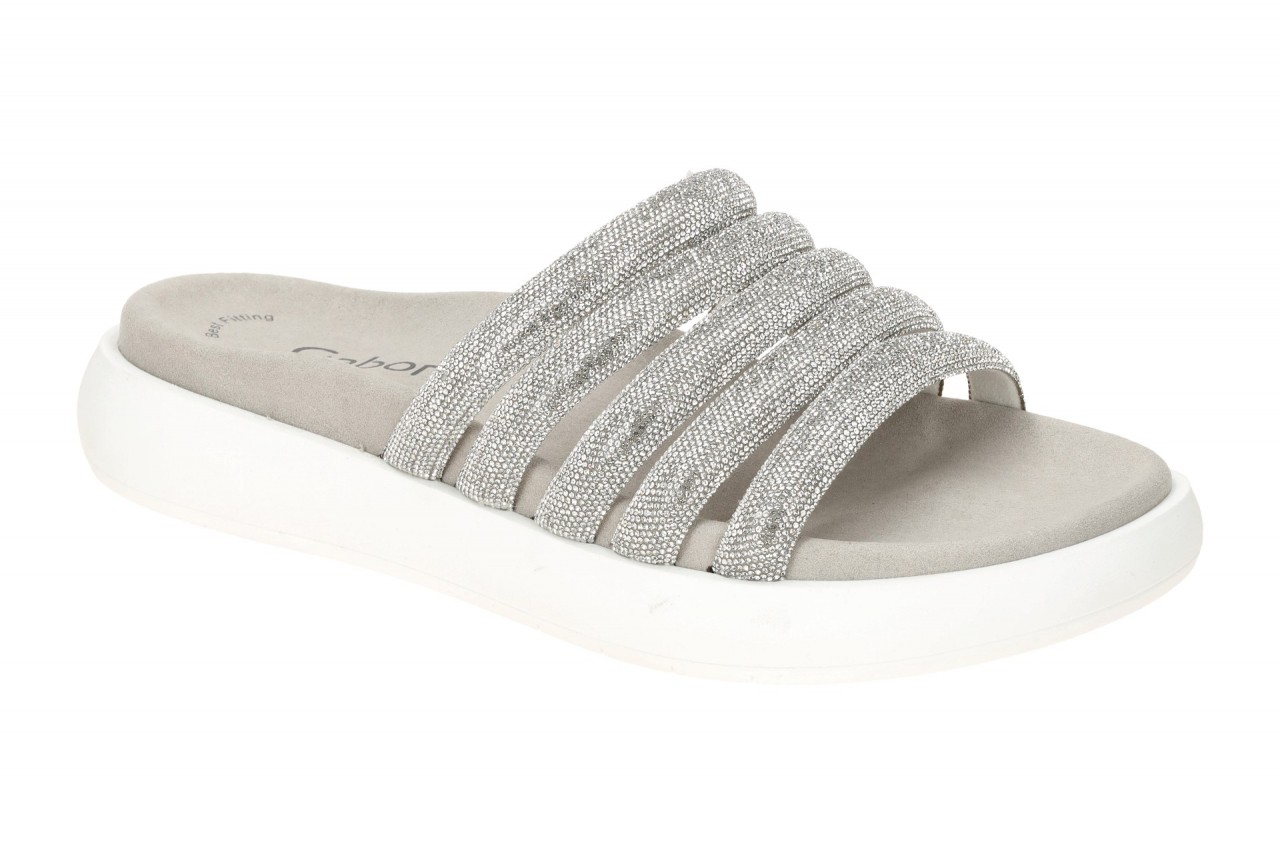 Gabor 83.752.81 Pantoletten Silber Kristall - Bequeme Damenschuhe 1 Gabor 83.752.81 Pantoletten Silber Kristall - Bequeme Damenschuhe