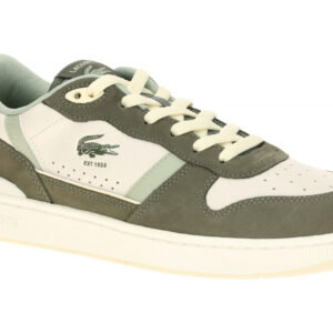 Lacoste T-CLIP SET Herren Sneakers Court Schuhe Gr?n khaki/lt khaki Echtleder...