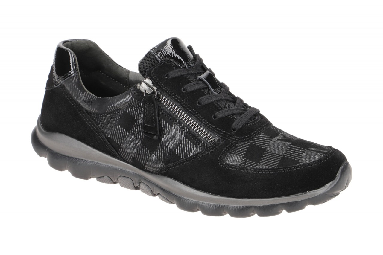 Gabor 96.968.27 ROLLINGSOFT Damen-Sneaker schwarz + dunkelgrau - Echtleder & ... 1 Gabor 96.968.27 ROLLINGSOFT Damen-Sneaker schwarz + dunkelgrau - Echtleder & ...