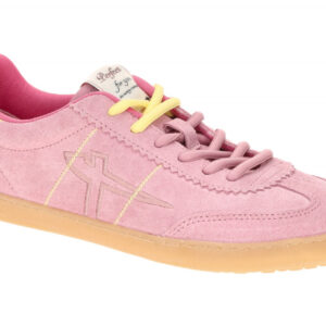 Tamaris Damen Retro Sneaker 1-23609-46 Pink Velour Leder - Gummisohle