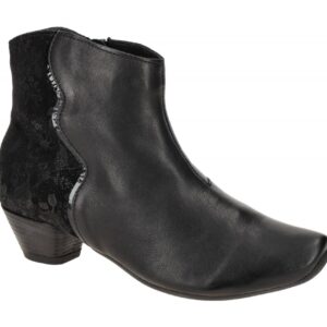 Think 840 Schwarz Velourleder Stiefeletten mit Echtleder Komfort Fu?bett