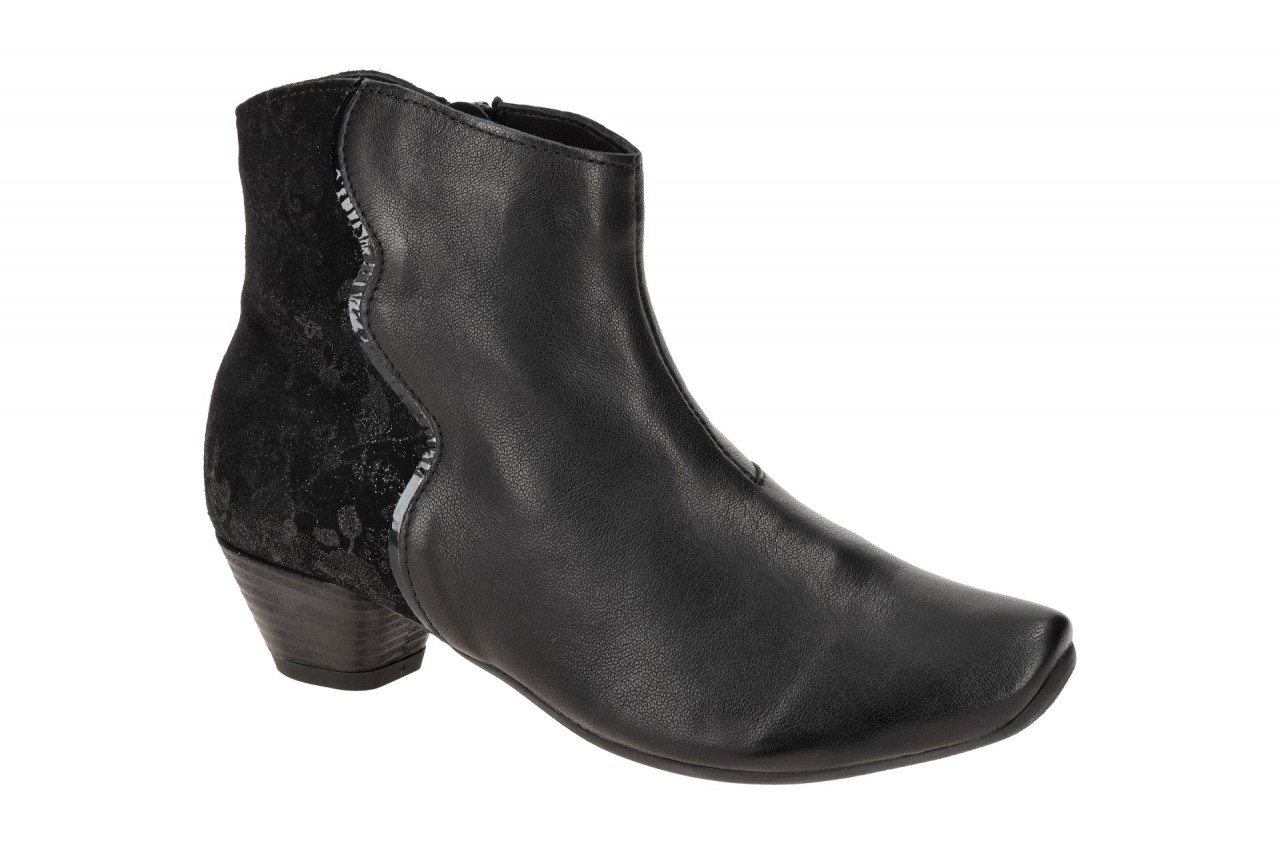 Think 840 Schwarz Velourleder Stiefeletten mit Echtleder Komfort Fu?bett 1 Think 840 Schwarz Velourleder Stiefeletten mit Echtleder Komfort Fu?bett