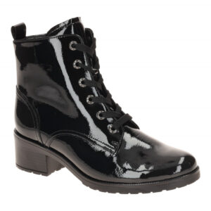 Gabor 72.816 Damen Stiefeletten Schwarz Knautschlack Gummisohle