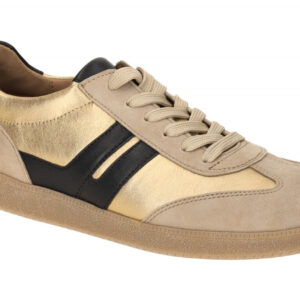 Gabor 63.300 Beige/Gold/Schwarz Sneaker - Best Fitting - Velourleder/Metallic...