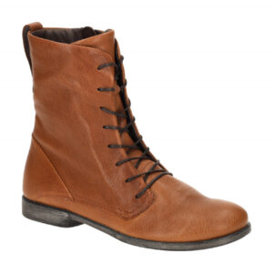 Think 34 AGRAT Damen Stiefeletten cognac Echtleder Blockabsatz