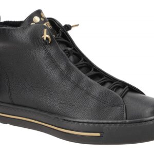 Paul Green Damen Mid-Sneaker 5283-020 Schwarz/Gold Echtleder Frottee Fu?bett