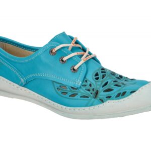 Eject 15223.006 CIBER Damenschuhe blau Echtleder sportlich Schn?r-Halbschuhe