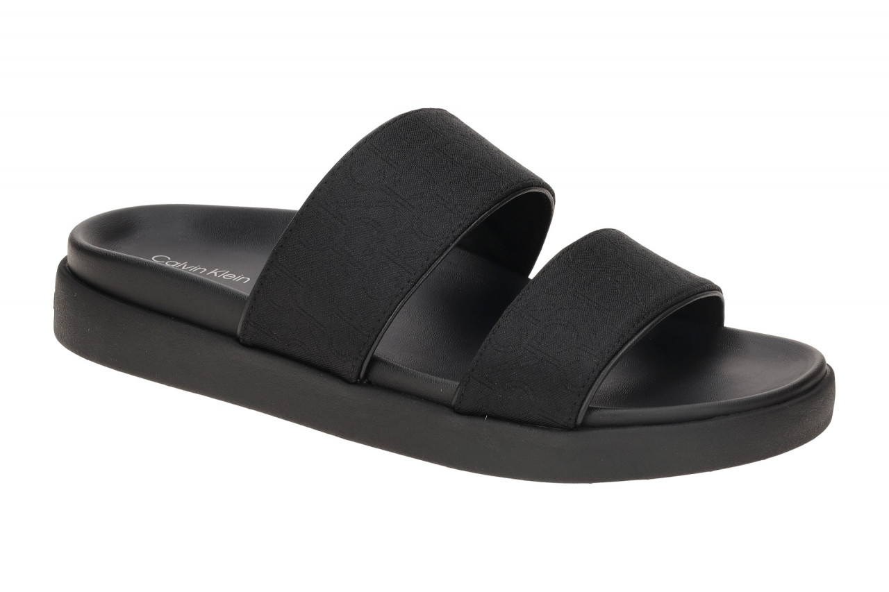Calvin Klein Damen Pantoletten HW02486 BEH ck black Synthetik Textil sportlich 1 Calvin Klein Damen Pantoletten HW02486 BEH ck black Synthetik Textil sportlich