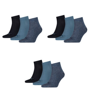 9 Paar Puma Unisex Quarter Socken Sneaker Gr. 35 - 49 für Damen Herren Füßlinge