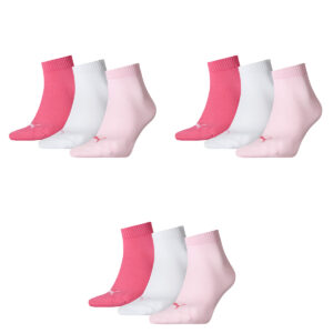 9 Paar Puma Unisex Quarter Socken Sneaker Gr. 35 - 49 für Damen Herren Füßlinge