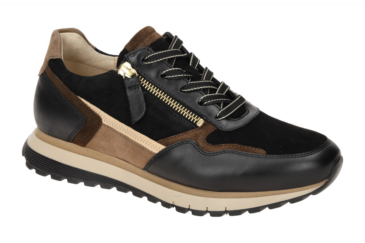 Gabor 76.378.67 Schwarz/Whisky (Gold) Sneaker TURIN Comfort H-Weit 1 Gabor 76.378.67 Schwarz/Whisky (Gold) Sneaker TURIN Comfort H-Weit