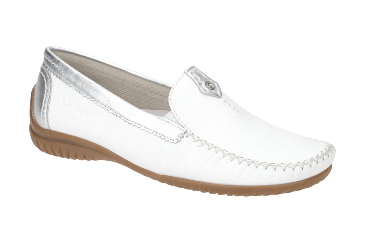 Gabor 86.090.50 Damen Slipper Wei? Silber bequeme Soft-Mokassin Halbschuhe 1 Gabor 86.090.50 Damen Slipper Wei? Silber bequeme Soft-Mokassin Halbschuhe