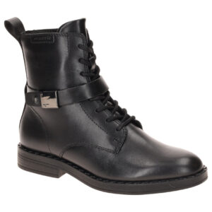 Tamaris 1-25108-47 001 Damen Stiefeletten Schwarz Echtleder bequeme Lace Up B...