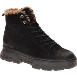 Paul Green Damen Stiefeletten 5497-030 Black Nubuk Warmfutter Blockabsatz