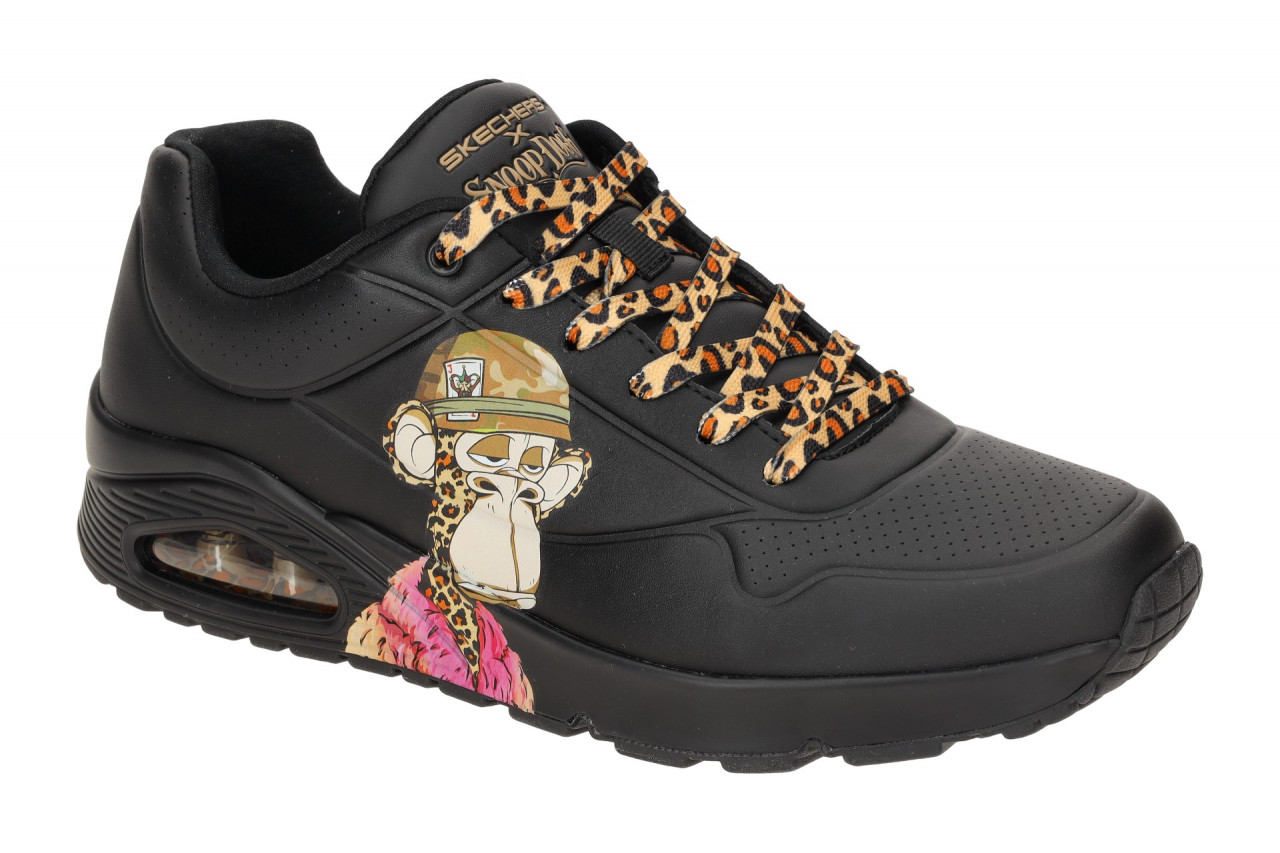 Skechers 251014/BBK UNO - DR.BOMBAY Herren Sneakers Schwarz mit Affen-Druck 1 Skechers 251014/BBK UNO - DR.BOMBAY Herren Sneakers Schwarz mit Affen-Druck