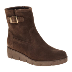 Gabor 8005.02.003 Damen Stiefeletten Keilabsatz Braun Cacao Gold Schnalle