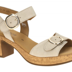 Gabor 84.764 - Damen Sandale grau oak, Best Fitting, Klettverschluss